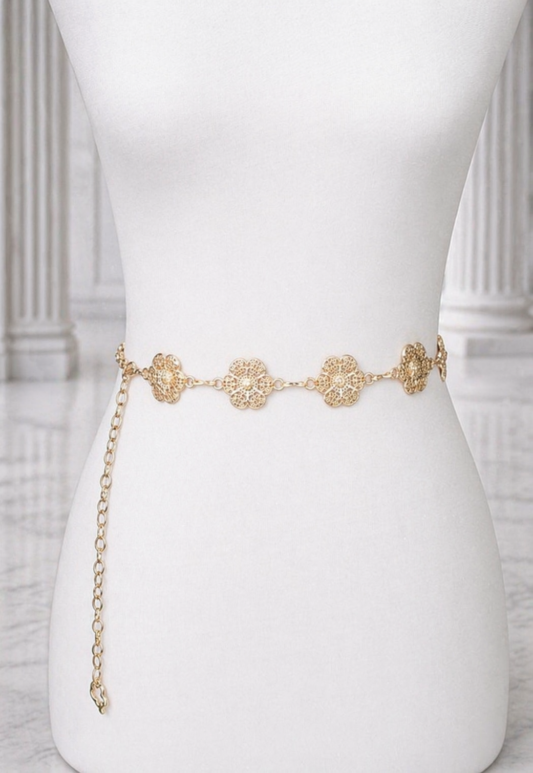 Flower Filigree Chain Belt