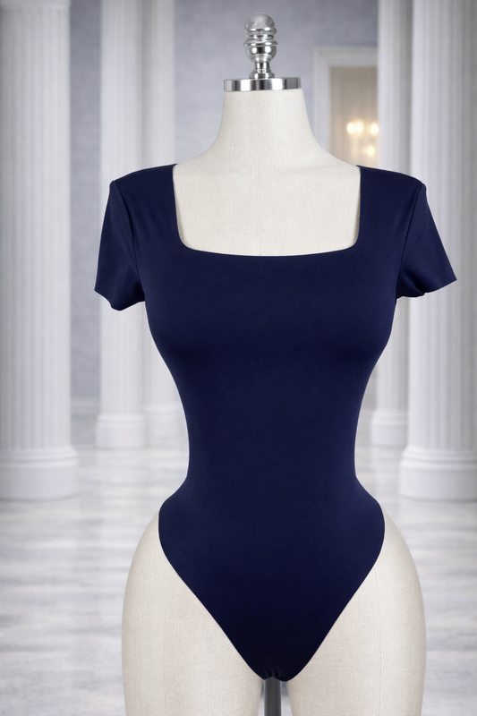 Navy Square Bodysuit