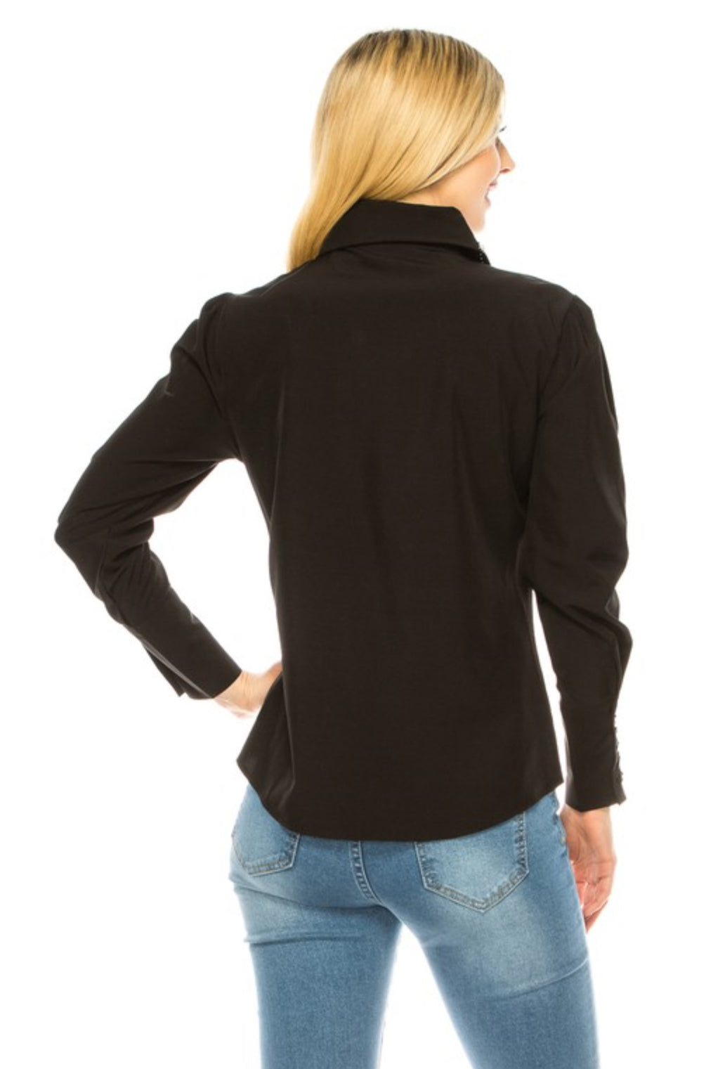 Luxe Crystal Accent Blouse Dark