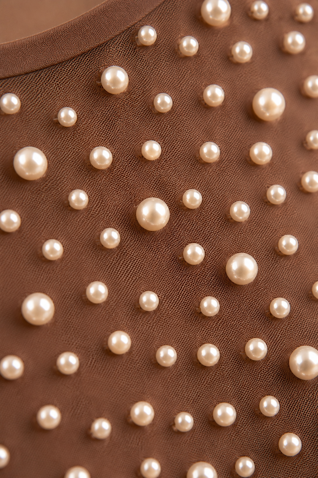 Orlena Pearl Mesh Bodysuit - Mocha