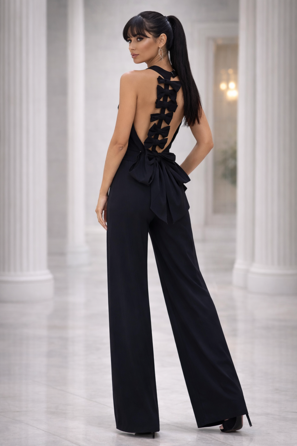 Noir Bow Jumpsuit